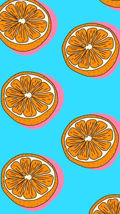 an orange slice on a blue background