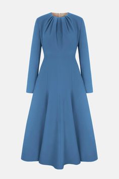 Belgium Dress In Indigo Double Crepe | Emilia Wickstead Princess Cut Dress, Coat Dresses, Luxury Coat, Laundry List, Church Clothes, Outfit Classy, Emilia Wickstead, Modest Dress, Pre Fall Collection