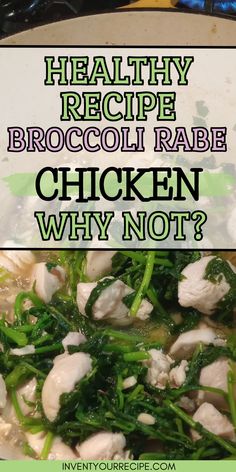 Broccoli Rabe Chicken Recipe. Boneless chicken bites sautéed with olive oil, garlic, and broccoli rabe fresh from the garden. chicken and broccoli rabe recipes | broccoli rabe recipes sauteed Healthy Recipe With Chicken, Broccoli Rabe Recipes, Stir Fried Cabbage Recipes, Broccoli Rabe Recipe, Pasta With Green Beans, Recipes Broccoli, Recipe With Chicken, How To Cook Broccoli