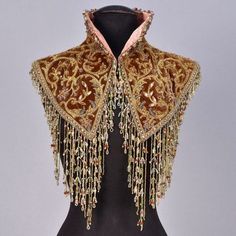 Velvet Collar, Fancy Beads, Brown Silk, Moda Vintage, Mode Inspo, Historical Clothing