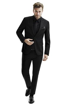 All black, suit, vest, tie #Style Black Suit Black Shirt, Black Suit And Tie, Gentleman Mode, All Black Suit, Black Suit Men, Sharp Dressed Man, Men’s Suits, Black Suit, Men's Coats & Jackets