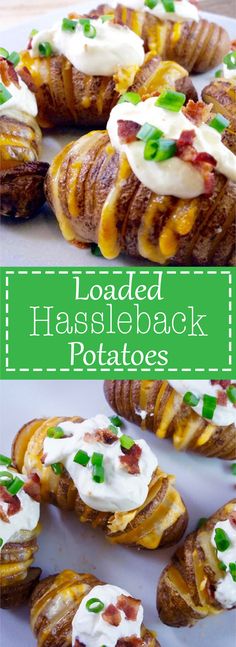 loaded hassel back potatoes with bacon and sour cream