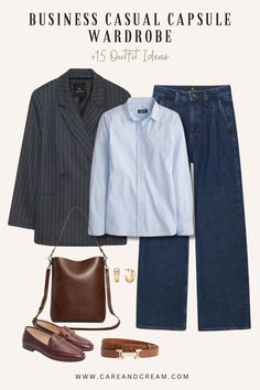 30+ Business Casual Capsule Wardrobe Essentials + Outfit Ideas Business Casual Capsule Wardrobe, Office Capsule, Business Casual Capsule, Comfortable Dress Pants, Casual Capsule Wardrobe, Workwear Outfits, Workwear Capsule Wardrobe, Elegant Dressing