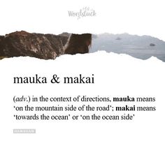 the words mauka and makai are in different languages