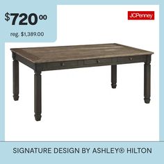 a table with two drawers on it for $ 72 00 reg $ 389 00