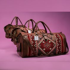 Carpet leather Weekend duffel bag for women & men, Kilim Weekender Bag, Boho leather Weekend Bag, kilim leather travel bag, Kilim Travel Bag by Handaa on Etsy Bohemian Rectangular Duffle Bag For Overnight Trips, Bohemian Duffle Bag For Overnight Trips, Bohemian Rectangular Bag For Overnight Trips, Bohemian Leather Rectangular Travel Bag, Bohemian Leather Travel Bag, Traditional Rectangular Duffle Bag For Travel, Bohemian Satchel Duffle Bag For Trips, Traditional Travel Satchel With Leather Handles, Bohemian Travel Duffle Bag With Luggage Sleeve