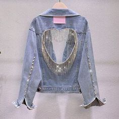 Women's Denim Jackets Spring 2023 New Heavy Industry Rhinestone TasseI Denim Coat Female Jeans Jacket Fashion Woman Clothes sold by City Star* Boutique on Storenvy Denim Cowgirl Outfit, Jeans Coat Jackets, Denim Cowgirl, Bling Denim, Female Jeans, Denim And Diamonds, Woman Clothes, Heavy Industry, Jeans Jacket