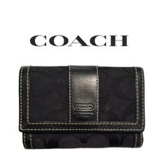 The Coach Designer Tri-Fold Wallet In Jacquard & Leather Trim Done In Neutral Black. Multiple Card & Bill Slots For Easy Organizing. Carry It Alone Or Easily Toss Into Even A Small Bag Or Tote Nwt -Brand New Local Boutique Tag Leather & Jacquard Snap Close Coin Section Bill Section 6 Credit Card Slots Fully Lined - Silky Logo Fabric Free Shipping Plus 10% All Bundles $10 Off Your First Poshmark Purchase Sign Up Code Poshgramgirl3tfq Compact Black Trifold Wallet, Formal Black Trifold Wallet, Classic Black Coach Coin Purse, Coach Black Rectangular Trifold Wallet, Coach Black Trifold Wallet For Everyday Use, Coach Black Trifold Wallet, Coach Black Trifold Wallet With Card Slots, Credit Card Wallet, Easy Organization