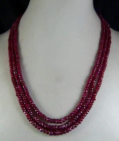 PRICES MAY VARY. New 2x4mm NATURAL RUBY FACETED BEADS NECKLACE 3 STRAND Brand new And High Quality Product Description:New 2x4mm NATURAL RUBY FACETED BEADS NECKLACE 3 STRANDsize(Appro|2x4mmQuantity:|1length:|17“-19"Clasp:|.size(Appro2x4mmQuantity:1length:17“-19"Clasp:. Diy Dolls, Faceted Bead Necklace, Choker Chain, Faceted Gems, Ruby Beads, Beads Chain, Gemstone Beaded Necklace, Ruby Necklace, Beaded Statement Necklace