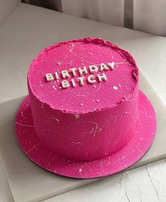 Pink Disco Cake, Pink Cake Birthday, Decoration Ideas Party, Hot Pink Cakes, 26 Birthday, Pink Birthday Cakes