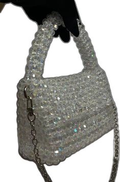 Formal Sparkling Crystal Bag, Glamorous Silver Sparkling Bag, Glamorous Crystal-embellished Bags For Gala, Balenciaga Glitter Bag, Party Shoulder Bag With Rhinestones, Rectangular, Glitter Bag, Oct 11, Lithuania, Shoulder Bags