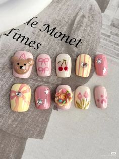 xhs id: 9773988335 Korean Corn Dog, Korean Corn, Kawaii Nail Art, G Nails, Corn Dog, Nail Art Designs Diy