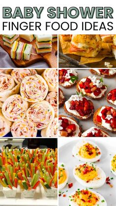 baby shower finger food ideas with text overlay