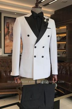 Bradymensuit is your ultimate source for Slim Double Breasted Jacket Trousers Groom Suits White. Our White Peaked Lapel men suits come in modern styles & colors with high quality and free shipping. Groom Suit White, Mens Groom Suit, Purple Prom Suit, White Prom Suit, Pink Prom Suit, Suit Wedding Groom, Mens Suit Colors, White Wedding Suit, White Tux