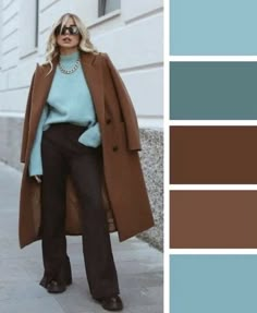 Best Color Combinations Outfits Womens Fashion, Best Colour Combinations Clothes, Colors To Wear With Brown, Brown Color Combinations Outfits, Color Outfit Combinations, Colour Combinations Clothes, Outfit Color Palette, Blue And Brown Outfit, Outfit Color Combinations