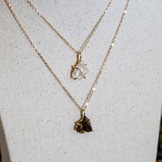 A gorgeous raw chunk of Obsidian or Clear Quartz wrapped in gold and dangling from a 14kt gold filled chain. Part of our Dark Muse Collection. Clarity Manifestation, Villain Era, Obsidian Jewelry, Obsidian Necklace, Gold Embroidery, Dream Jewelry, Gold Filled Chain, Negative Energy, 14kt Gold