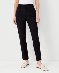 Formerly known as the ankle pant, instantly streamline your style with a lean leg and ankle grazing crop. Front zip with hook-and-bar closure. Belt loops. Front off-seam pockets. Back besom pockets. Shop all Eva pants,Leg Shape:Leg Shape: Slim – a slim leg that's slightly cropped for perfect proportions,Rise:High rise: sits 1/2" to 1" below natural waist,Imported:Imported,Fit:Fit: Tailored & fitted,Length:Hits at ankle: 27 1/2" inseam with 15" leg opening,Fabrication:92% Cotton, 8% Spandex,Garme Affordable Fitted Ankle-length Dress Pants, Ann Taylor Loft Outfits, Black Stretch Ankle-length Work Pants, Non-stretch Ankle-length Black Pants, Tailored Black Ankle-length Dress Pants, Black Ankle-length 4-way Stretch Dress Pants, Loft Outfits, Getaway Dress, Lean Legs