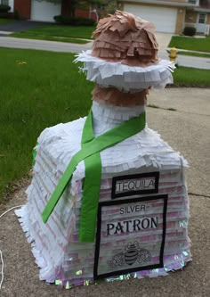 the paper mache is made to look like a man