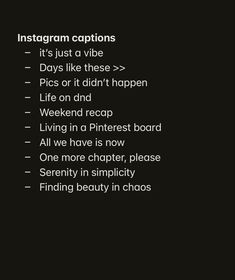 an instagram caption with the words instagram captions in black and white