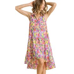 Umgee Womens Floral Print Sleeveless Tiered Midi Dress With High Low Hem Product Details Size: Small Color: Violet Brand: No Brand Mpn: Does Not Apply Upc: Does Not Apply Ean: Does Not Apply * Package Dimensions : 15 X 12 X 2 Inches; 8 Ounces * Department : Womens * Date First Available : May 21, 2022 Umgee Usa Is A Fashion Forward Young Contemporary Brand Using High Quality Fabrics. The Sizing Is A Relaxed Fit. Summer Sleeveless Multicolor Midi Dress, Vibrant Multicolor Sleeveless Sundress, Vibrant Sleeveless Sundress For The Beach, Vibrant Sleeveless Sundress For Beach, Vibrant Sleeveless Beach Sundress, Vibrant Sleeveless Sundress, Vibrant Sleeveless Dresses For Garden Party, Vibrant Sleeveless Beach Dresses, Multicolor Sleeveless Sundress For Daywear