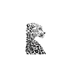 a black and white drawing of a cheetah