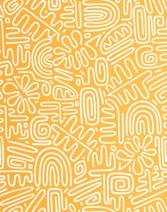 an orange and white background with many different types of letters in the shape of numbers