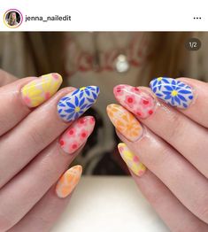 Funky Nail Art Designs Simple, Funky Nail Art Designs, Flower Nails Design, Picnic Nails, Whimsical Nail Art, Druid Circle, Nail Art Designs Simple, Birthday Nail Art, Taylor Swift Nails