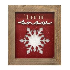 Let It Snow Framed Laser Cut Wood Sign-Craft Wholesalers-The Village Merchant Wood Lettering, Craft Ornaments, Snowflake Cutouts, Stained Wood, Wood Letters, Easy Wall, Laser Cut Wood, Great Christmas Gifts, Let It Snow