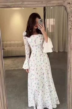 Description Pattern: Plants and flowersCrafts: PrintingStyle: PulloverCombination form: Single pieceSkirt length: Long skirtSkirt type: A-line skirtCollar type: U-neckSleeve type: Trumpet sleeveSleeve length: Long sleeveWaist type: Mid-waistColor: WhiteSize: S, M, L, XL, XXLPlacket: Buttonless Size Chart Chest: Place the tape close under the armhole and measure from side seam to side seam. Waist:This is the narrowest part of the waist. Place the tape from side to side directly at the waistline. Hip:Place the tape approximately 79 inches below the natural waistline and measure from side to side at the hip line. Flare:This is the length of the flare of your dress. Flare is the bottom wide length of your dress. Strap to Hem:This is the length from the top of the strap down to the hem. Waist t Trumpet Sleeves, Trumpet Sleeve, Med School, Slim Fit Dresses, Skirt Skirt, U Neck, Types Of Skirts, White Fabrics, Printed Skirts