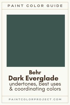 the dark green color guide for painting