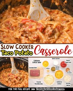 slow cooker taco potato casserole recipe with instructions