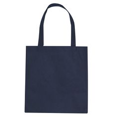 Made Of 80 Gram Non-Woven, Coated Water-Resistant Polypropylene | 24" Handles | Totes | Non-Woven Totes | Handout Totes | Custom Non-Woven Promotional Tote Bag in Navy Navy Rectangular School Bag, Eco-friendly Fabric Rectangular Bags, Eco-friendly Rectangular Fabric Bag, Branding Strategy, Company Picnic, Non Woven Bags, Gift Totes, Grocery Tote, Quality Logo