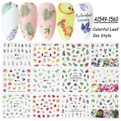 Leaves Stickers, Stickers For Nails, Christmas Nail Stickers, Lady Face, Face Lines, Autumn Stickers, Spring Nail Art