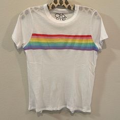 Nwot Medium Chaser Brand Rainbow Striped Tee! Original Owner. Only Tried On. Never Worn. Perfect Condition. I Took The Tags Off To Wear But Decided It’s A Tad Too Big On Me. Tts. Thick But Somewhat Sheer. Rainbow Clothes, Rainbow Outfit, Rainbow Stripes, Striped Tee, Red Yellow, Womens Tops, Tops & Tees, Rainbow, Tags