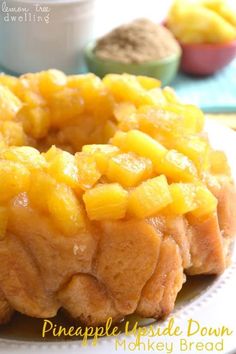 a pineapple upside down bundt cake on a plate