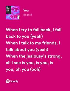 a pink background with the words when i try to fall back, i fall back to you