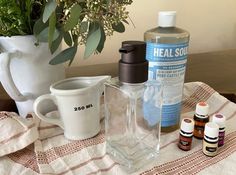 an assortment of essentials are displayed on a table