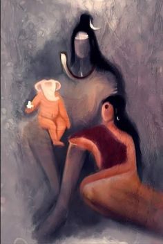 a painting of a woman holding a teddy bear in her lap and looking at the mirror