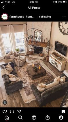 a living room filled with furniture and a flat screen tv