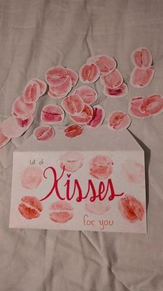 a piece of paper that has been made to look like kisses for you on it