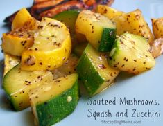 grilled zucchini and squash on a white plate