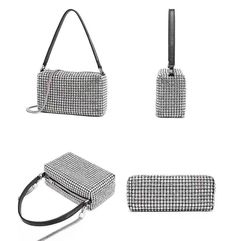 This luxe crystal evening bag is the perfect size for all your essentials. Perfectly sized at 7.48*2.75*4.72 inches, it can easily accommodate a mobile phone, key, lipstick, wallet, cards, and other everyday items. Crafted with sparkling rhinestones, this bag will add a touch of sophistication to any look. Luxury Portable Box Bag For Evening, Rectangular Evening Bag With Rhinestones For Night Out, Rectangular Rhinestone Evening Bag For Night Out, Chic Evening Clutch Phone Bag, Chic Evening Phone Clutch Bag, Formal Mobile Phone Clutch Box Bag, Elegant Square Portable Phone Bag, Chic Compact Phone Bag For Evening, Luxury Box Bag With Phone Holder For Party