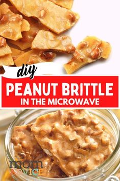 peanut brittle in the microwave with text overlay