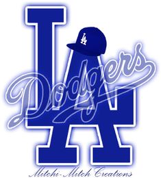 the los angeles dodgers logo is shown in blue