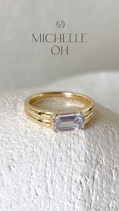 A bespoke engagement ring featuring art deco details and a white emerald cut diamond. Art Deco Engagement Ring Emerald, Haircuts For Black Men, Fresh Hairstyles, Wedding And Engagement Rings, Cute Engagement Rings, Twist Hair, Bespoke Engagement Ring, Gold Jewelry Simple