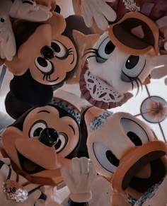 several masks are arranged in the shape of mice