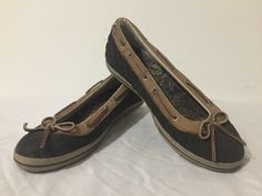 SPERRY Top-Sider  Sneaker-Style Flats  Slip On Shoes  Gray/Taupe Quilted Corduroy  Tan Leather  Rubber Soles Women's Size 10M Excellent Pre-Owned Condition *Some Scuffs, Marks, Very Gently Worn!  (see photos)* Style Flats, Grey Quilt, Sneaker Style, Sperry Top Sider, Top Sider, Fashion Flats, Sock Shoes, Sperrys, On Shoes