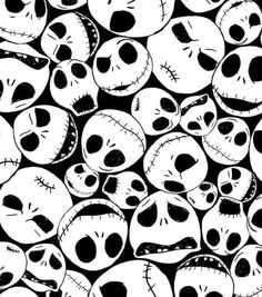 black and white skulls with faces drawn on them