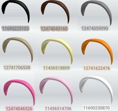 the different colors of curved hair are shown in this image, and it is also available for