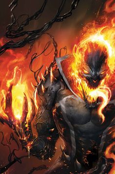 an image of a demonic demon with flames in his hands